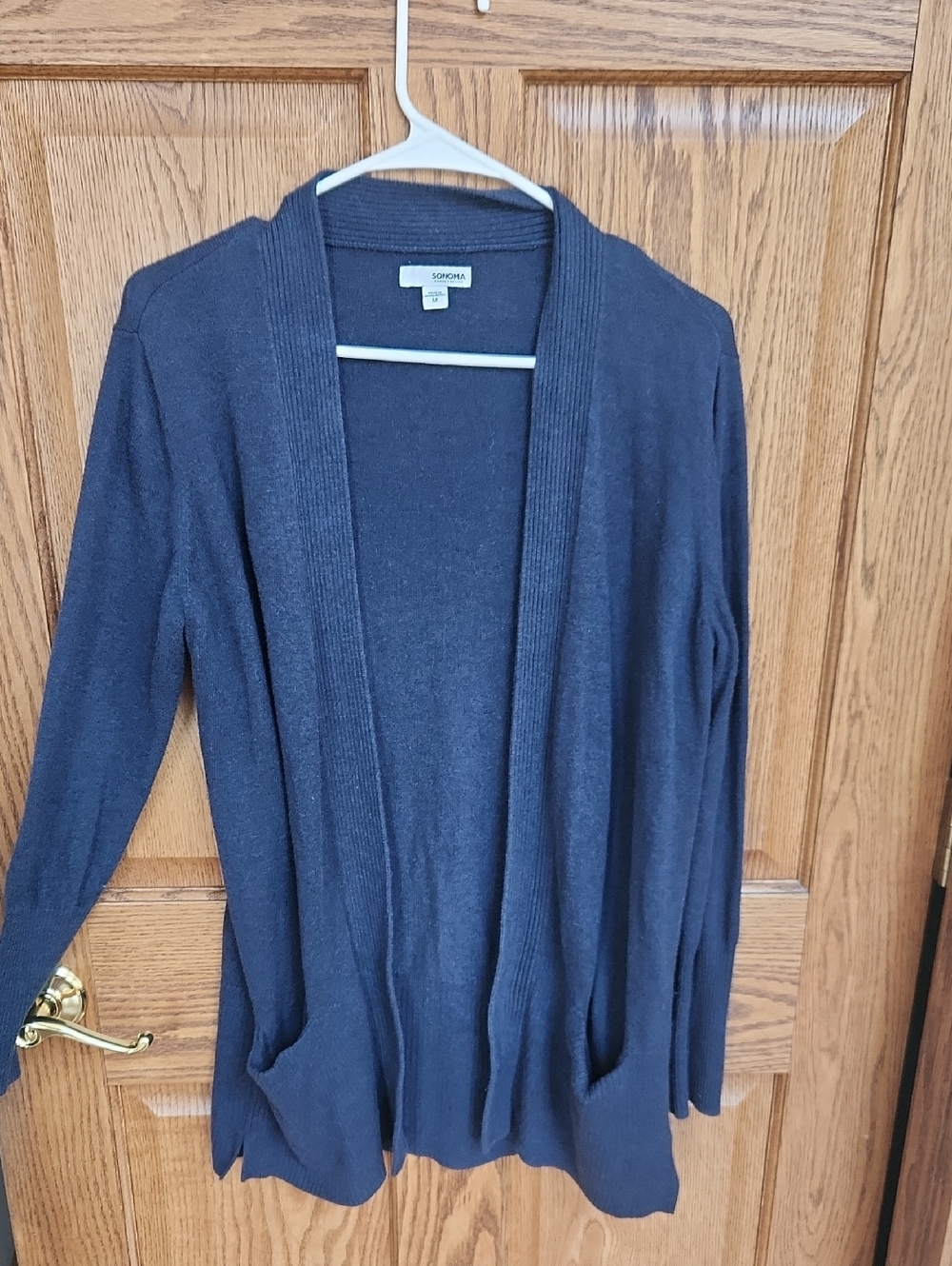 Sonoma Navy Open-Front Women's Cardigan with Pockets
